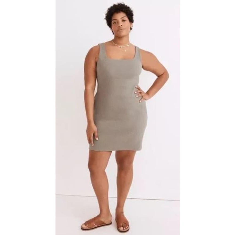 Madewell Rib Knit Bodycon Midi Dress in Distant Grove - XXL